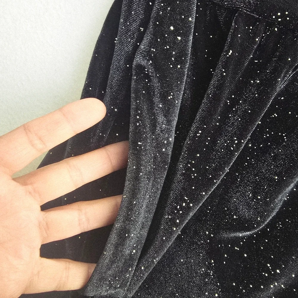 J. Crew NWT -1217‎ Shimmer Velvet Black Tiered Midi Dress BV968 Womens Size 10